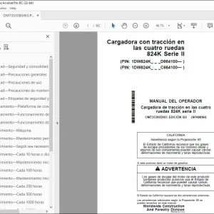 John Deere Cargadora de tracción 824K serie II MANUAL DEL OPERADOR PDF