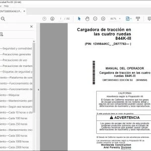 John Deere Cargadora de tracción 844K-III MANUAL DEL OPERADOR PDF