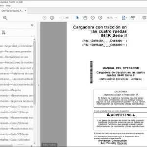 John Deere Cargadora de tracción 844K Serie II MANUAL DEL OPERADOR PDF