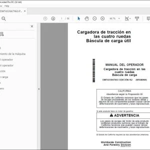John Deere Cargadora de tracción Báscula de carga MANUAL DEL OPERADOR PDF