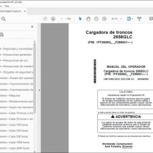 John Deere Cargadora de troncos 2656GLC MANUAL DEL OPERADOR PDF