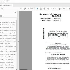 Manual del Operador John Deere Cargadora de Troncos 2656GLC PDF