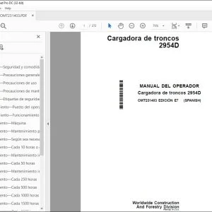 John Deere Cargadora de troncos 2954D MANUAL DEL OPERADOR PDF