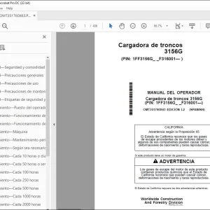 John Deere Cargadora de troncos 3156G MANUAL DEL OPERADOR OMT351760X63 PDF