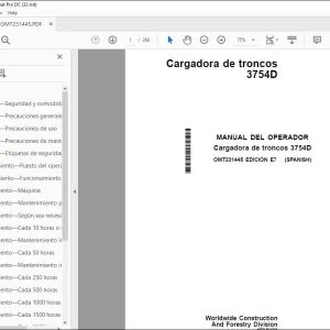 John Deere Cargadora de troncos 3754D MANUAL DEL OPERADOR PDF