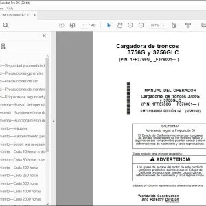 John Deere Cargadora 3756G y 3756GLC MANUAL DEL OPERADOR PDF