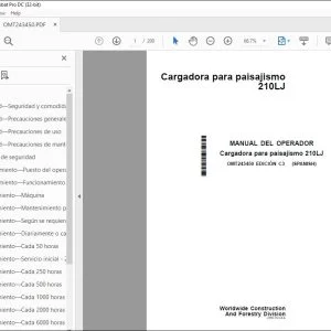 John Deere Cargadora para paisajismo 210LJ MANUAL DEL OPERADOR PDF