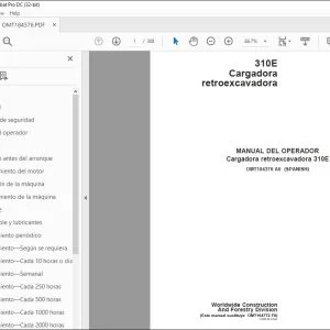 John Deere Cargadora retroexcavadora 310E MANUAL DEL OPERADOR OMT184376 PDF