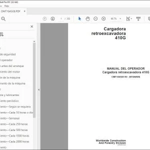 John Deere Cargadora retroexcavadora 410G MANUAL DEL OPERADOR PDF