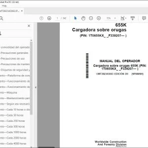 Manual del Operador John Deere Cargadora sobre Orugas 655K PDF