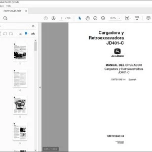 John Deere Cargadora y Retroexcavadora JD401-C MANUAL DEL OPERADOR PDF