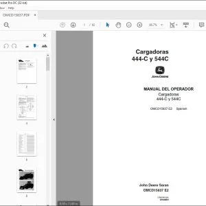 John Deere Cargadoras 444-C y 544C MANUAL DEL OPERADOR OMCD15837 PDF