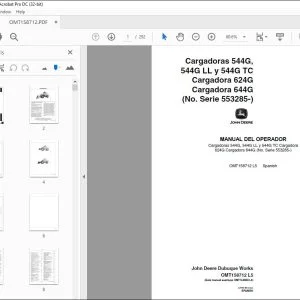John Deere Cargadoras 544G, 544G LL y 544G TC Cargadora 624G & 644G MANUAL DEL OPERADOR PDF