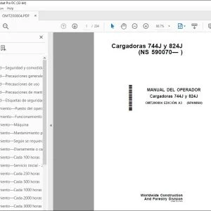 Descarga PDF Manual del Operador John Deere 744J y 824J