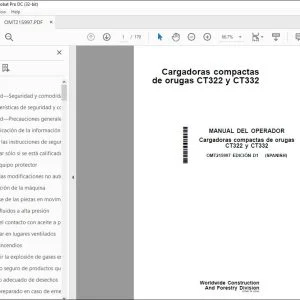 John Deere Cargadoras compactas de orugas CT322 y CT332 MANUAL DEL OPERADOR PDF