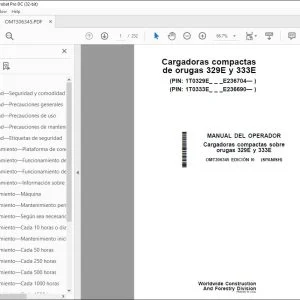 John Deere Cargadoras compactas 329E y 333E MANUAL DEL OPERADOR PDF