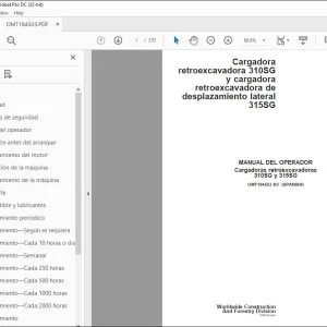 John Deere Cargadoras retroexcavadoras 310SG y 315SG MANUAL DEL OPERADOR PDF