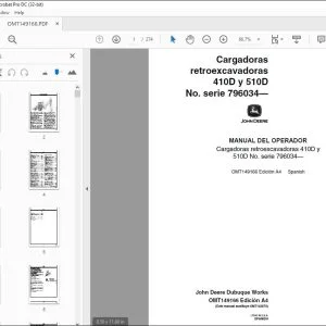 John Deere Cargadoras retroexcavadoras 410D y 510D MANUAL DEL OPERADOR OMT149166 PDF