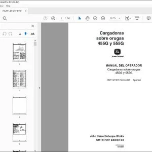 John Deere Cargadoras sobre 455G y 555G MANUAL DEL OPERADOR PDF