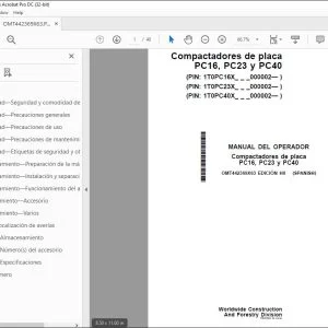 John Deere Compactadores PC16, PC23 y PC40 MANUAL DEL OPERADOR PDF