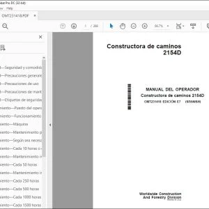 John Deere Constructora de caminos 2154D MANUAL DEL OPERADOR PDF
