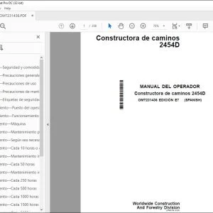 John Deere Constructora de caminos 2454D MANUAL DEL OPERADOR PDF