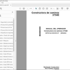 John Deere Constructora de caminos 3754D MANUAL DEL OPERADOR PDF