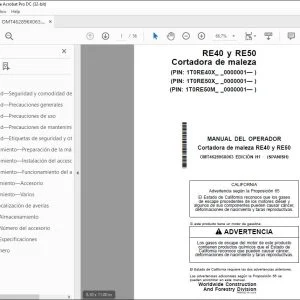 John Deere Cortadora de maleza RE40 y RE50 MANUAL DEL OPERADOR PDF