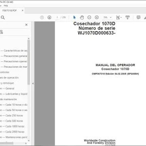 John Deere Cosechador 1070D MANUAL DEL OPERADOR OMF067018 PDF