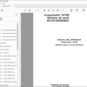 John Deere Cosechador 1070D MANUAL DEL OPERADOR OMF069312 PDF
