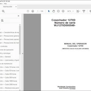 John Deere Cosechador 1270D MANUAL DEL OPERADOR – PDF DOWNLOAD