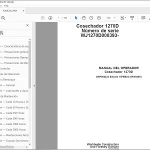 John Deere Cosechador 1270D MANUAL DEL OPERADOR OMF066332 PDF
