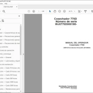 John Deere Cosechador 770D MANUAL DEL OPERADOR OMF067032 PDF