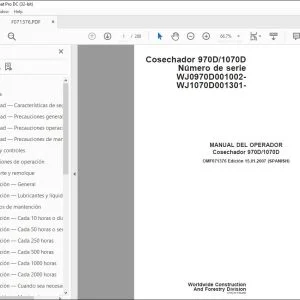 John Deere Cosechador 970D1070D MANUAL DEL OPERADOR OMF071376 PDF
