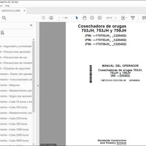 John Deere Cosechadora 703JH, 753JH y 759JH MANUAL DEL OPERADOR PDF