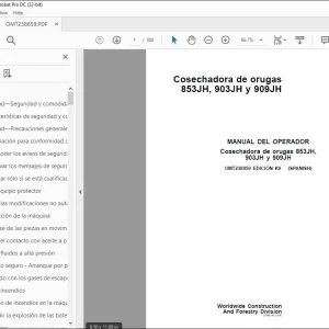 John Deere 853JH, 903JH y 909JH MANUAL DEL OPERADOR PDF