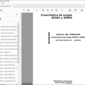 John Deere Cosechadora de orugas 903KH y 909KH MANUAL DEL OPERADOR PDF