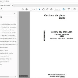 John Deere Cuchara de pinza GS88 MANUAL DEL OPERADOR PDF