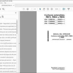 John Deere Cucharas RB72, RB84 y RB96 MANUAL DEL OPERADOR PDF