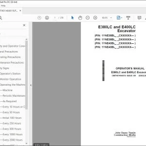 John Deere E380LC & E400LC Excavator Operator's Manual - PDF DOWNLOAD