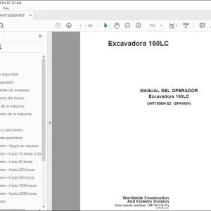 John Deere Excavadora 160LC MANUAL DEL OPERADOR OMT185694 PDF