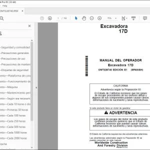 John Deere Excavadora 17D MANUAL DEL OPERADOR OMT228740 - PDF DOWNLOAD