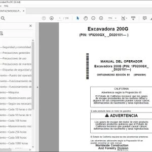 John Deere Excavadora 200G MANUAL DEL OPERADOR OMT429492X63 PDF