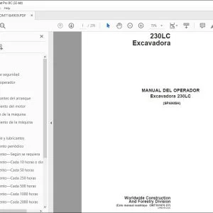 John Deere Excavadora 230LC MANUAL DEL OPERADOR - PDF DOWNLOAD