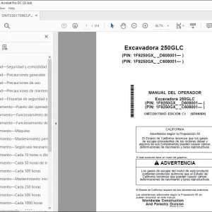 John Deere Excavadora 250GLC MANUAL DEL OPERADOR OMT338170X63 PDF