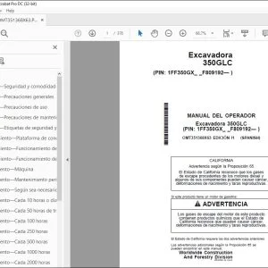 John Deere Excavadora 350GLC MANUAL DEL OPERADOR PDF