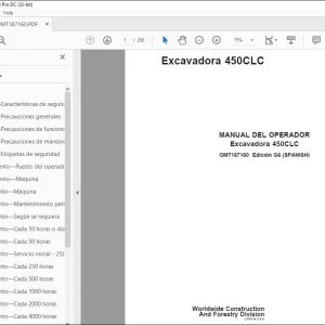 John Deere Excavadora 450CLC MANUAL DEL OPERADOR OMT187160 PDF