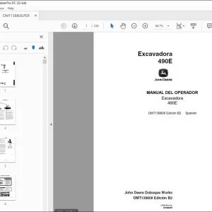 John Deere Excavadora 490E MANUAL DEL OPERADOR OMT138808 - PDF DOWNLOAD