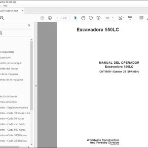 John Deere Excavadora 550LC MANUAL DEL OPERADOR OMT185911 PDF