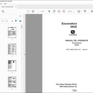 John Deere Excavadora 595D MANUAL DEL OPERADOR OMT154950 - PDF DOWNLOAD